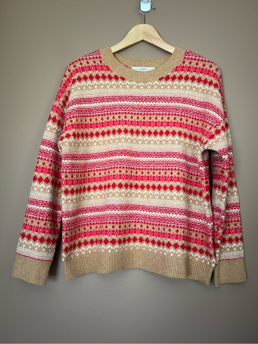 {LOFT} Crewneck Fair Isle Sweater - Womens Medium - NWT